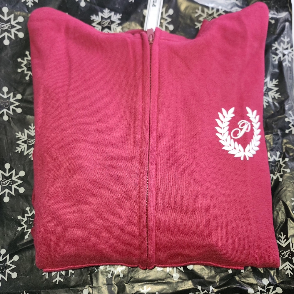 Victoria's Secret PINK Red Zip-Up Hoodie size Medium NWT - Picture 2 of 10